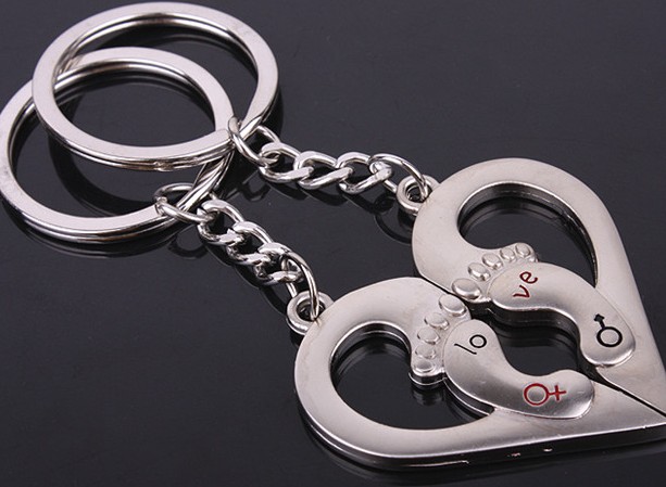 footprints of love Couple Keychains