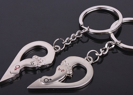 footprints of love Couple Keychains