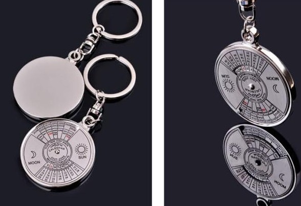 Calendar alloy keychain