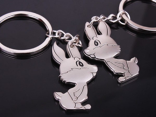 Rabbit couple keychains