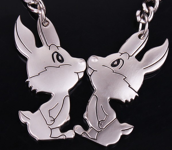 Rabbit couple keychains