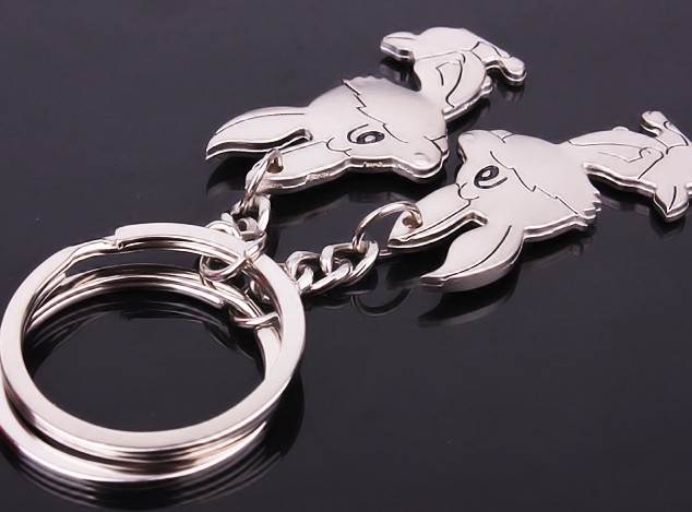 Rabbit couple keychains