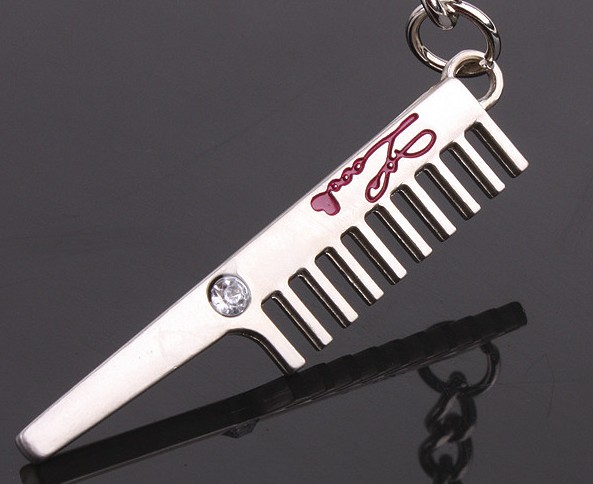 barber tools couple keychains