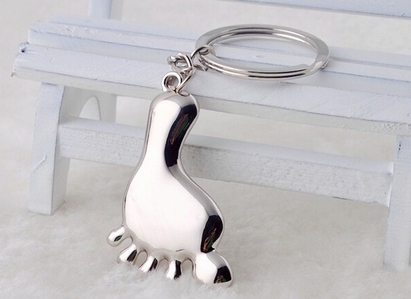 Barefoot alloy keychain