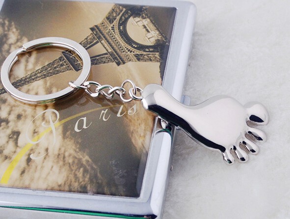 Barefoot alloy keychain