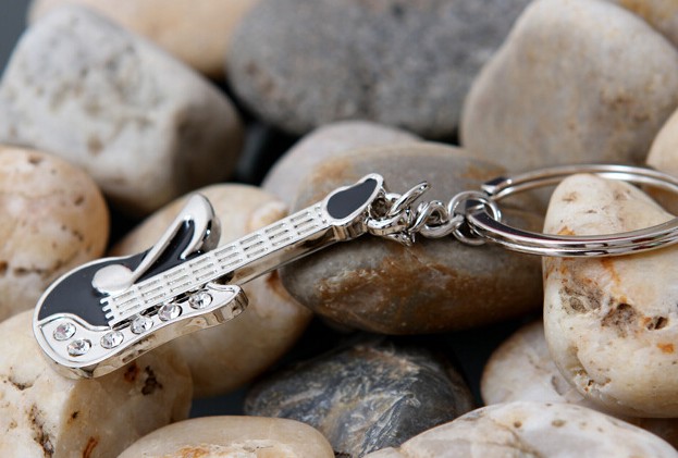 Mini guitar keychain