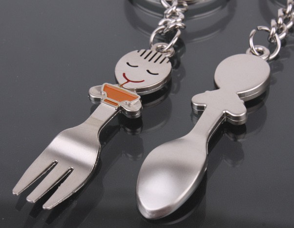 Fork and spoon Couple Keychains