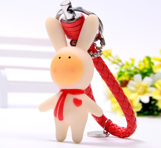 Personalized rabbit keychain