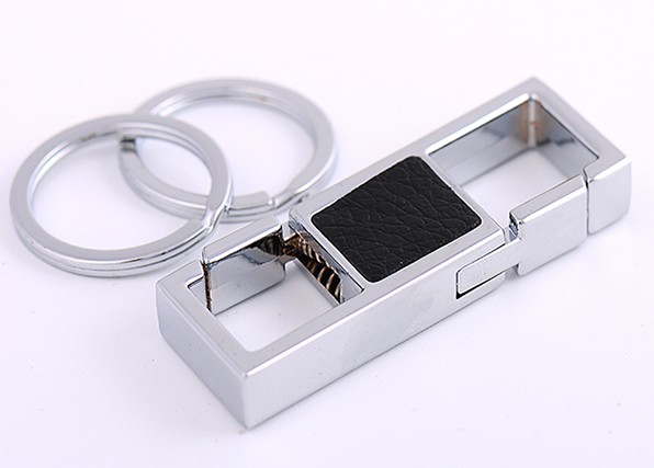 Classic double ring alloy keychain