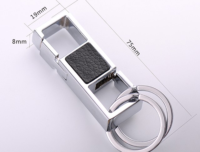 Classic double ring alloy keychain
