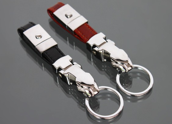 Classic alloy leopard head keychain