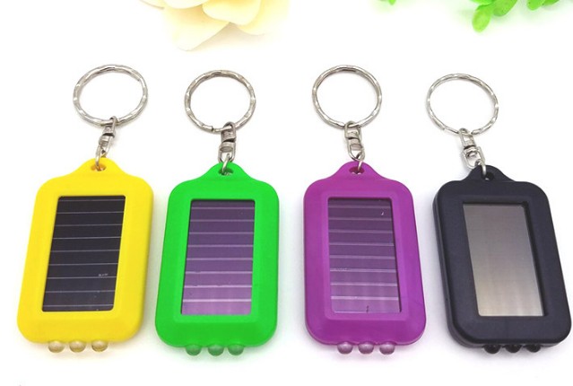 Mini solar LED keychain