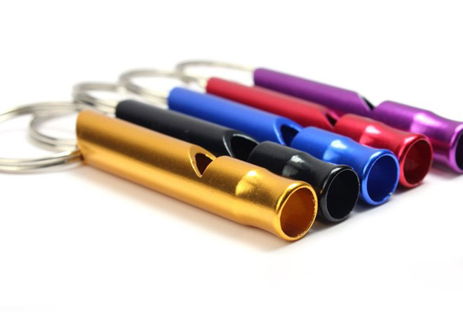 Aluminum whistle keychain