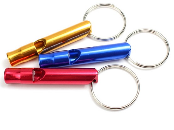 Aluminum whistle keychain