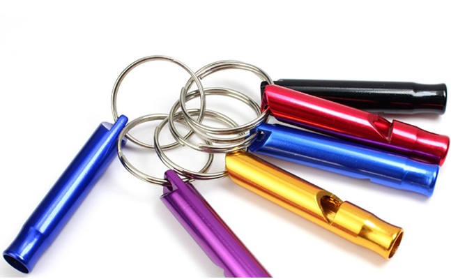 Aluminum whistle keychain