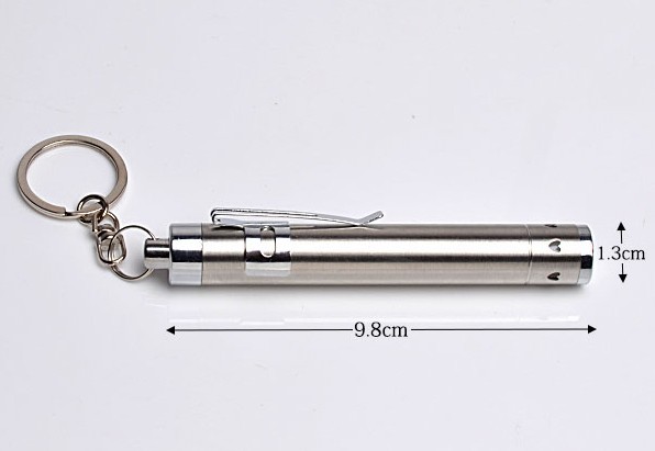 Waterproof stainless steel LED Flashlight keychain