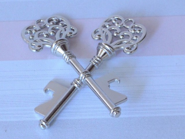 retro key shape opener keychain