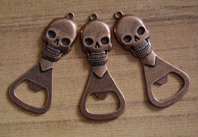 Retro Skeleton Bottle Opener Keychain