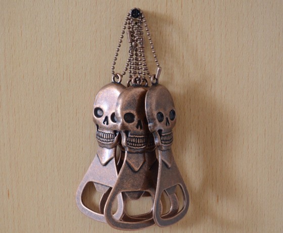 Retro Skeleton Bottle Opener Keychain