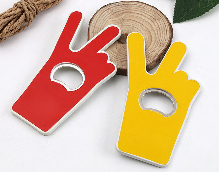 Plastic custom bottle opener keychain