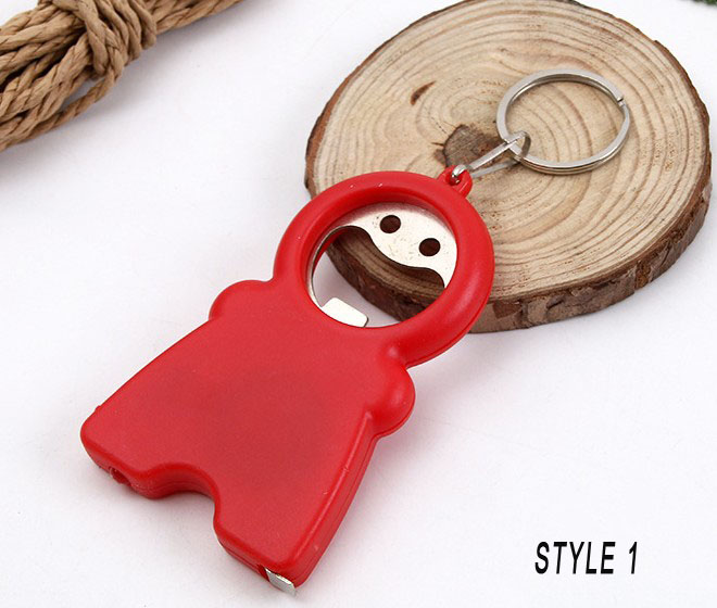 Plastic classic bottle opener keychain