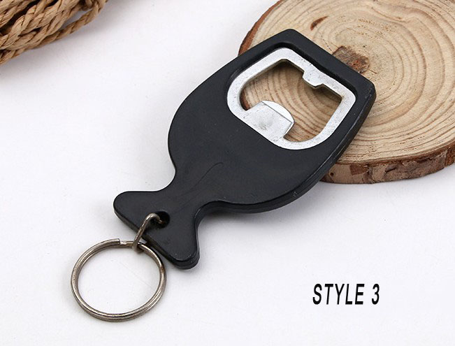 Plastic classic bottle opener keychain