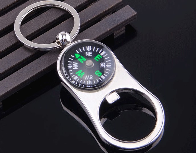 compass bottle opener keychain