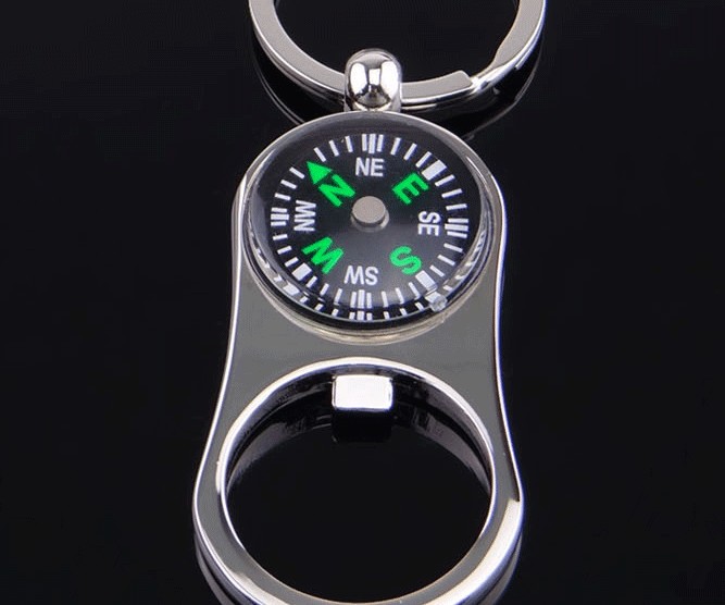 compass bottle opener keychain