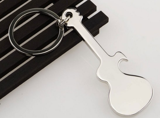 Mini guitar bottle opener keychain