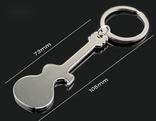 Mini guitar bottle opener keychain