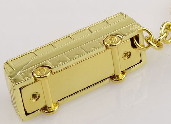 bus alloy keychain