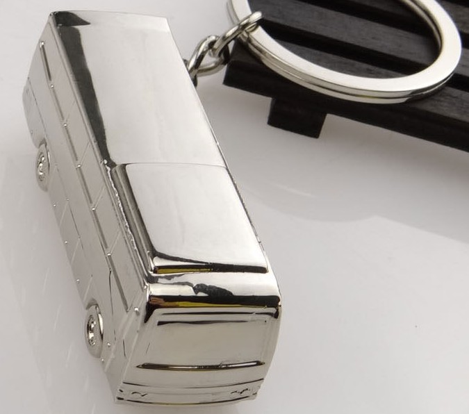 bus alloy keychain