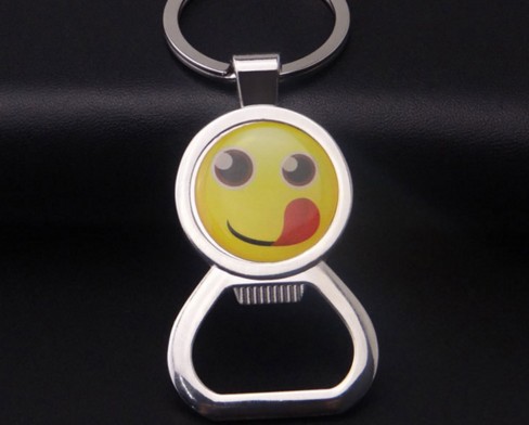 smiling face bottle opener keychain