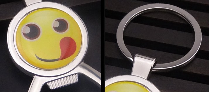 smiling face bottle opener keychain