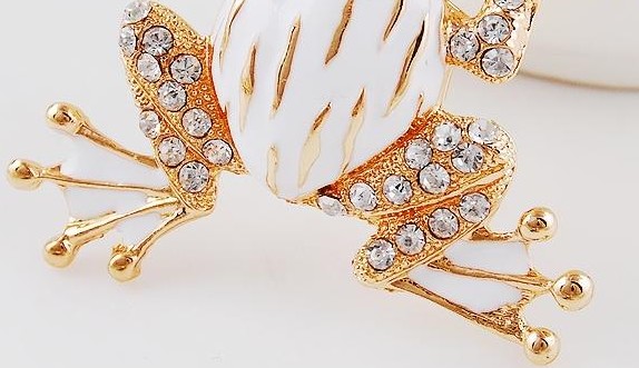 Green Rhinestone Frog Keychain