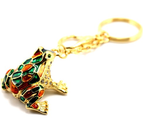 Beautiful Rhinestone Frog Keychain
