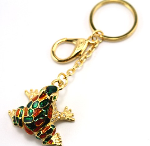 Beautiful Rhinestone Frog Keychain