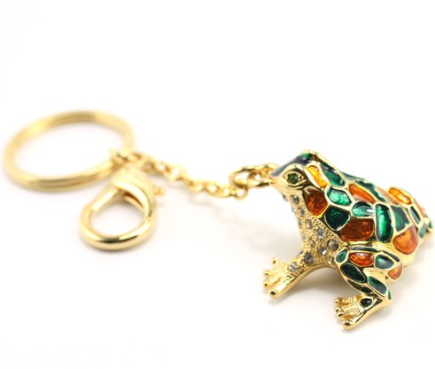 Beautiful Rhinestone Frog Keychain