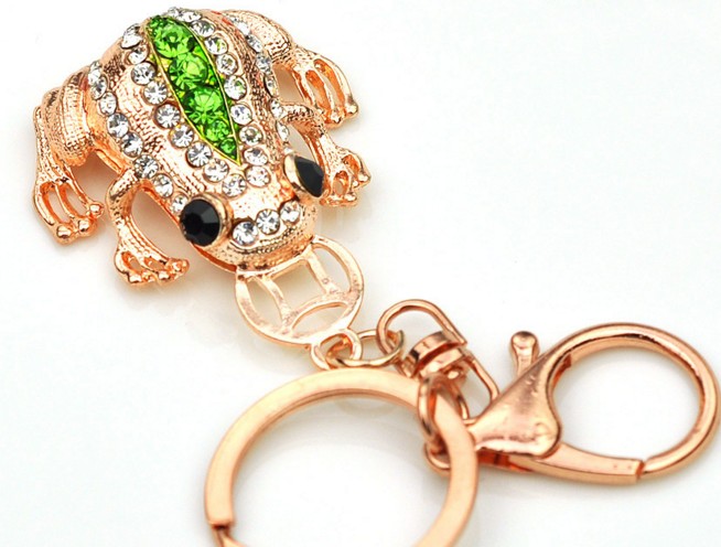 Rhinestone Frog Keychain