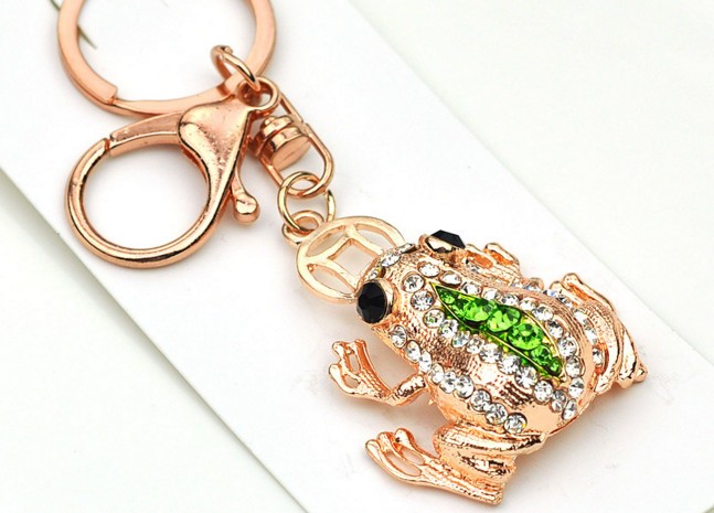 Rhinestone Frog Keychain