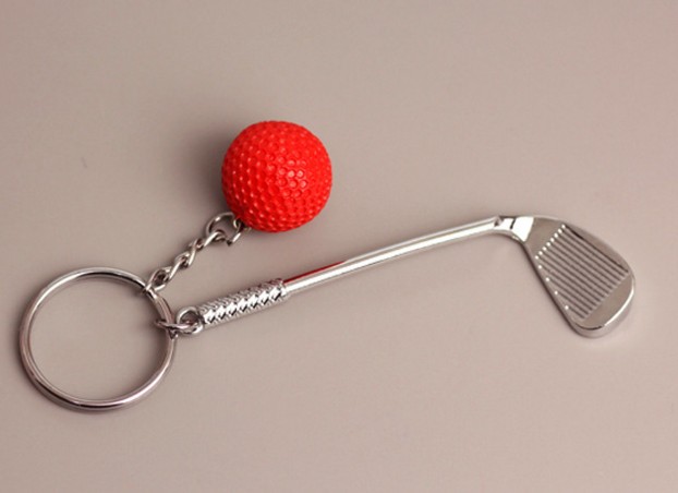 Golf club and golf ball keychain