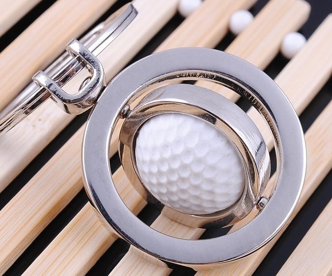 3d rotating golf ball keychain