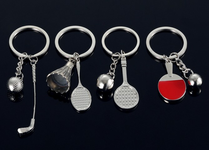 Golf club and ball alloy keychain