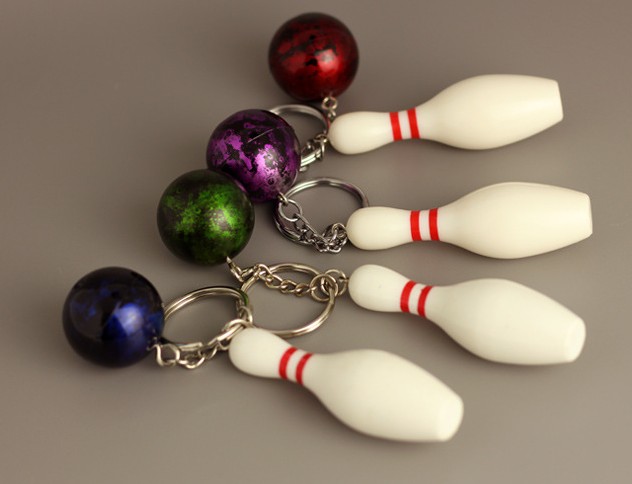 Mini bowling keychain