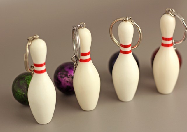 Mini bowling keychain