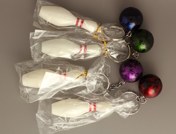 Mini bowling keychain