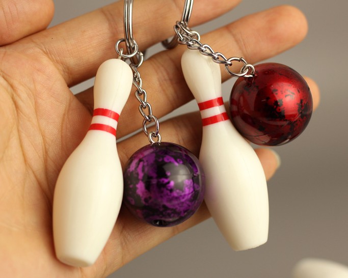 Mini bowling keychain
