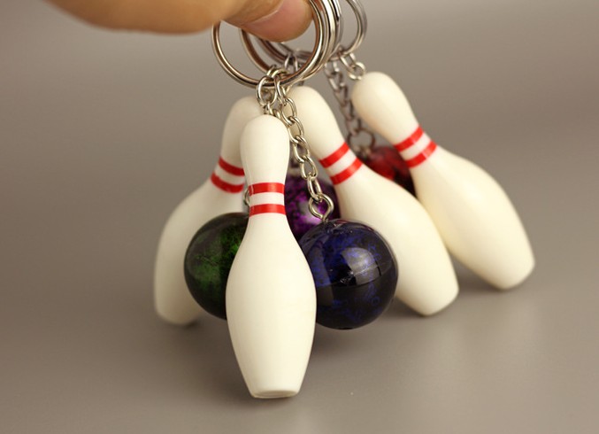 Mini bowling keychain