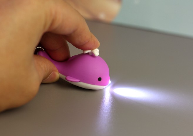 Small whale LED Keychain