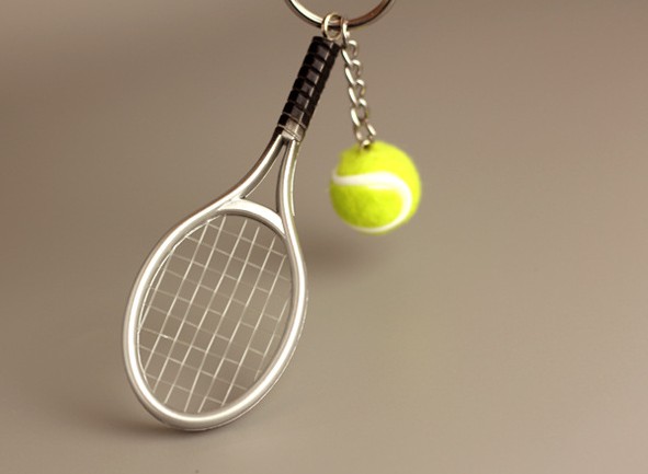 Mini tennis keychain